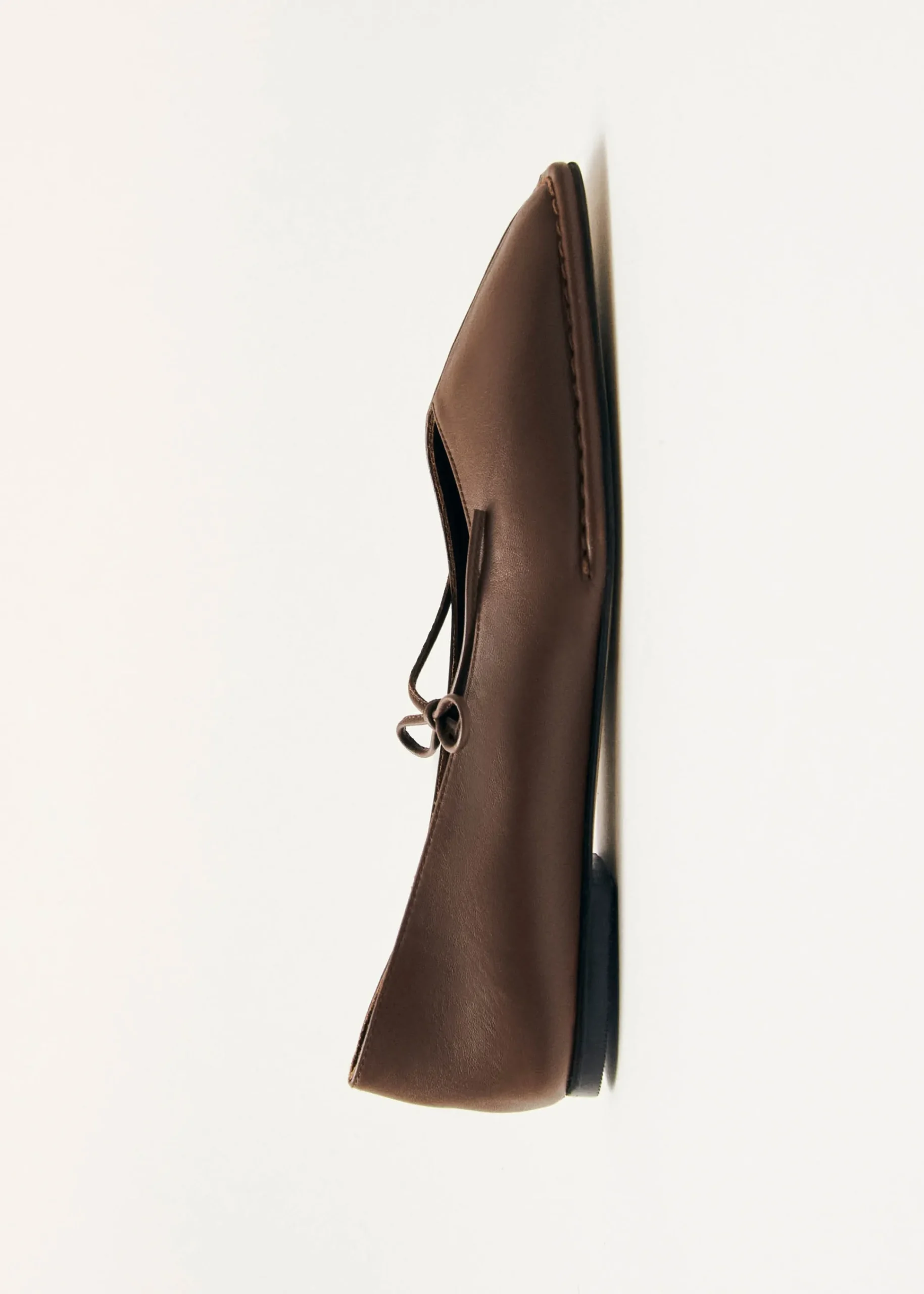 Sway Chestnut Brown Leather Ballet Flats|ALOHAS Best