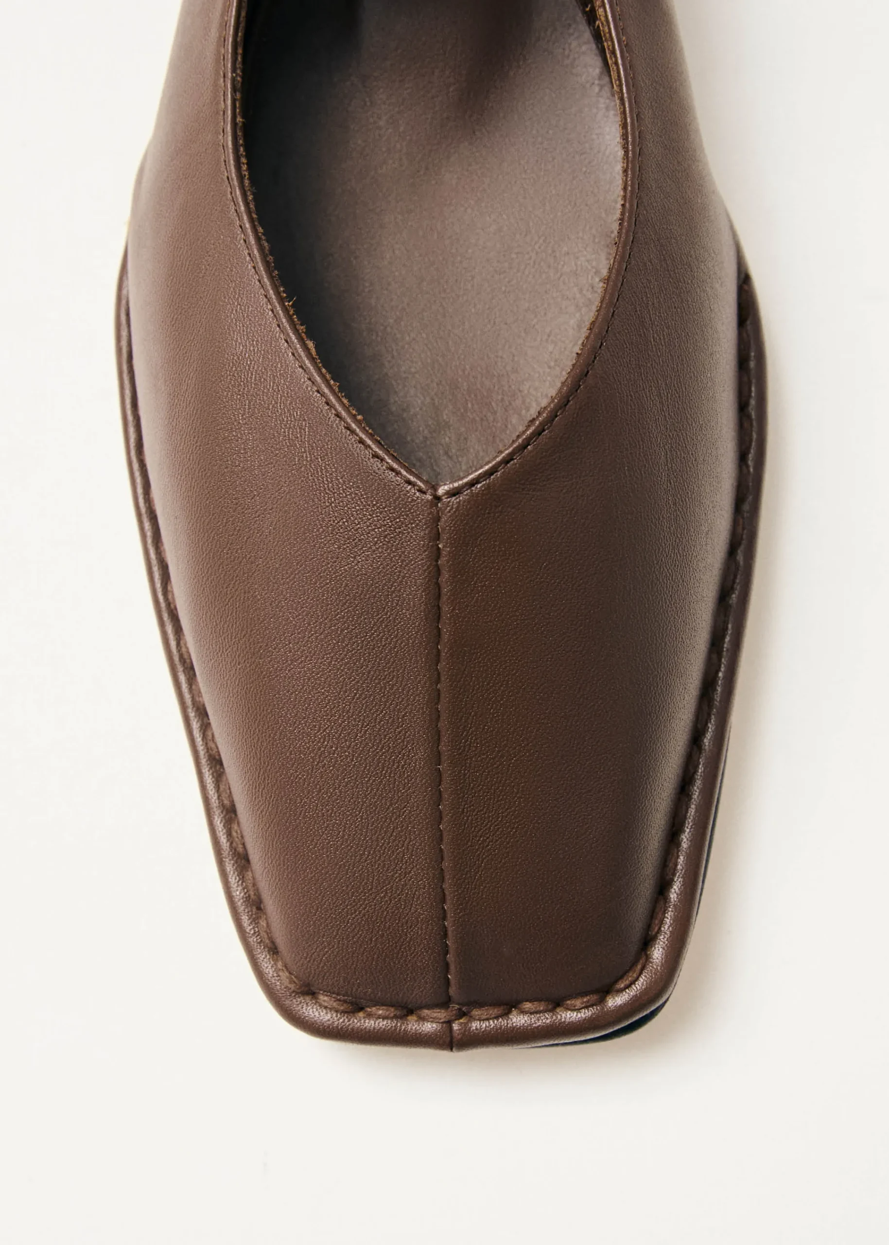 Sway Chestnut Brown Leather Ballet Flats|ALOHAS Best