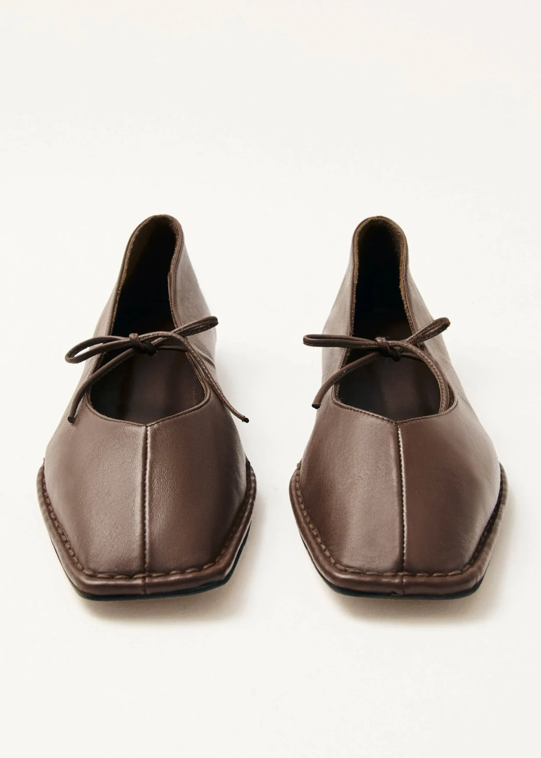 Sway Chestnut Brown Leather Ballet Flats|ALOHAS Best