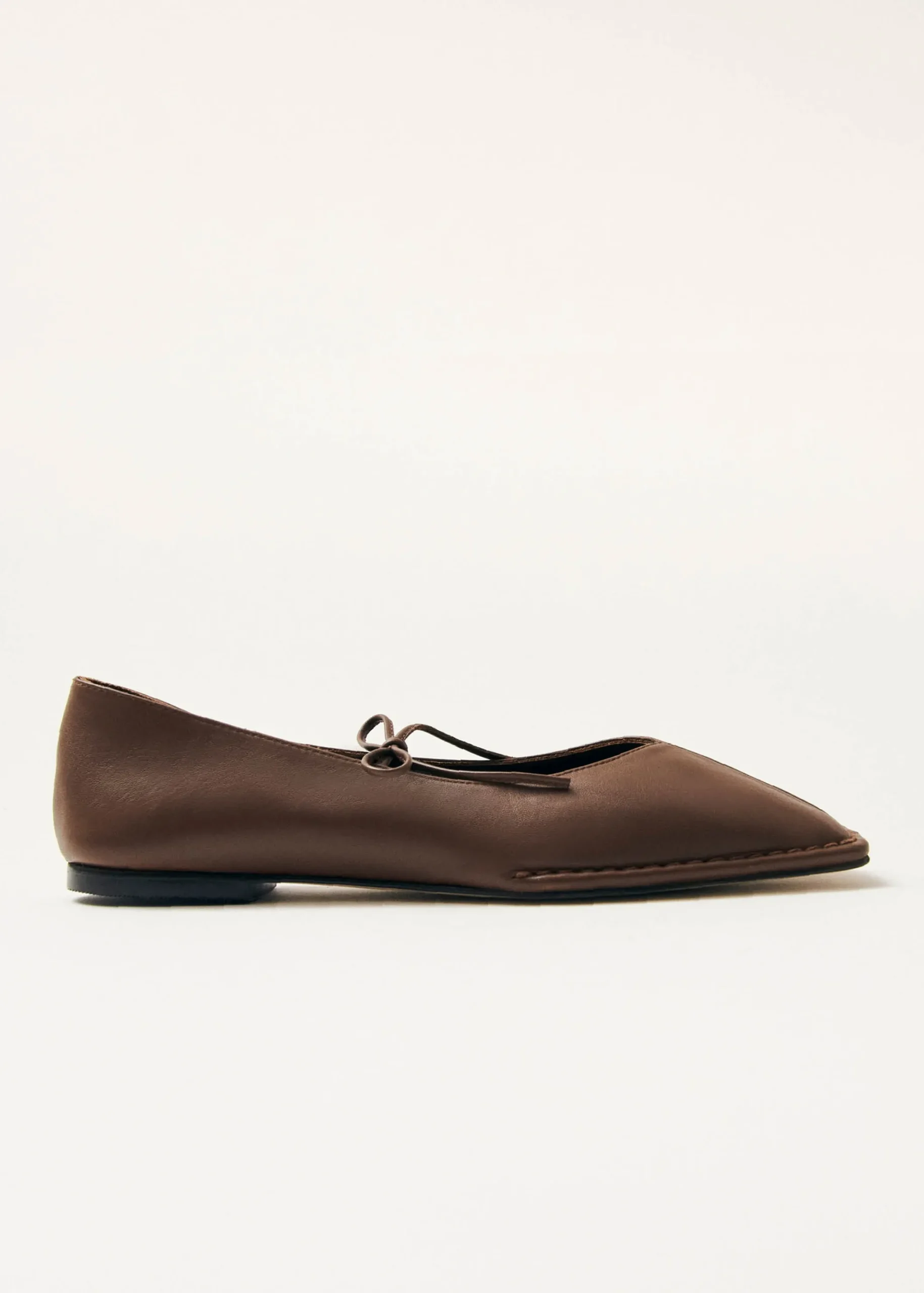 Sway Chestnut Brown Leather Ballet Flats|ALOHAS Best