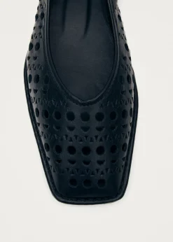 Sway Slit Black Leather Ballet Flats|ALOHAS Sale
