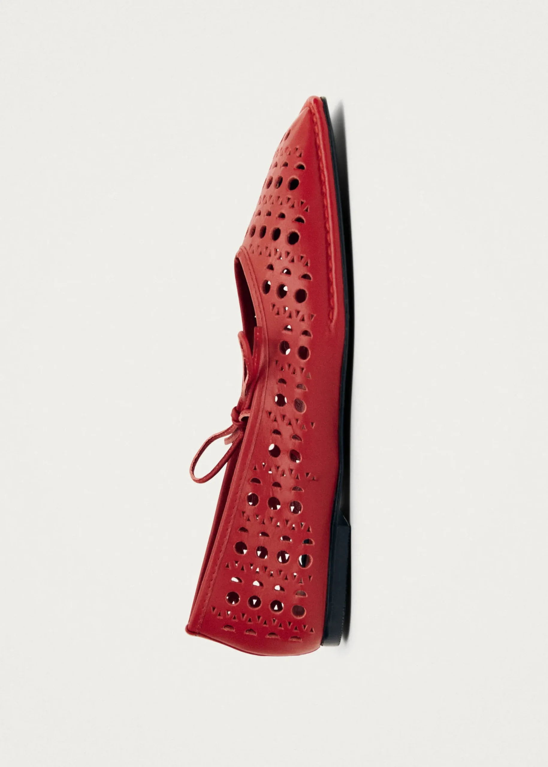 Sway Slit Red Leather Ballet Flats|ALOHAS Hot