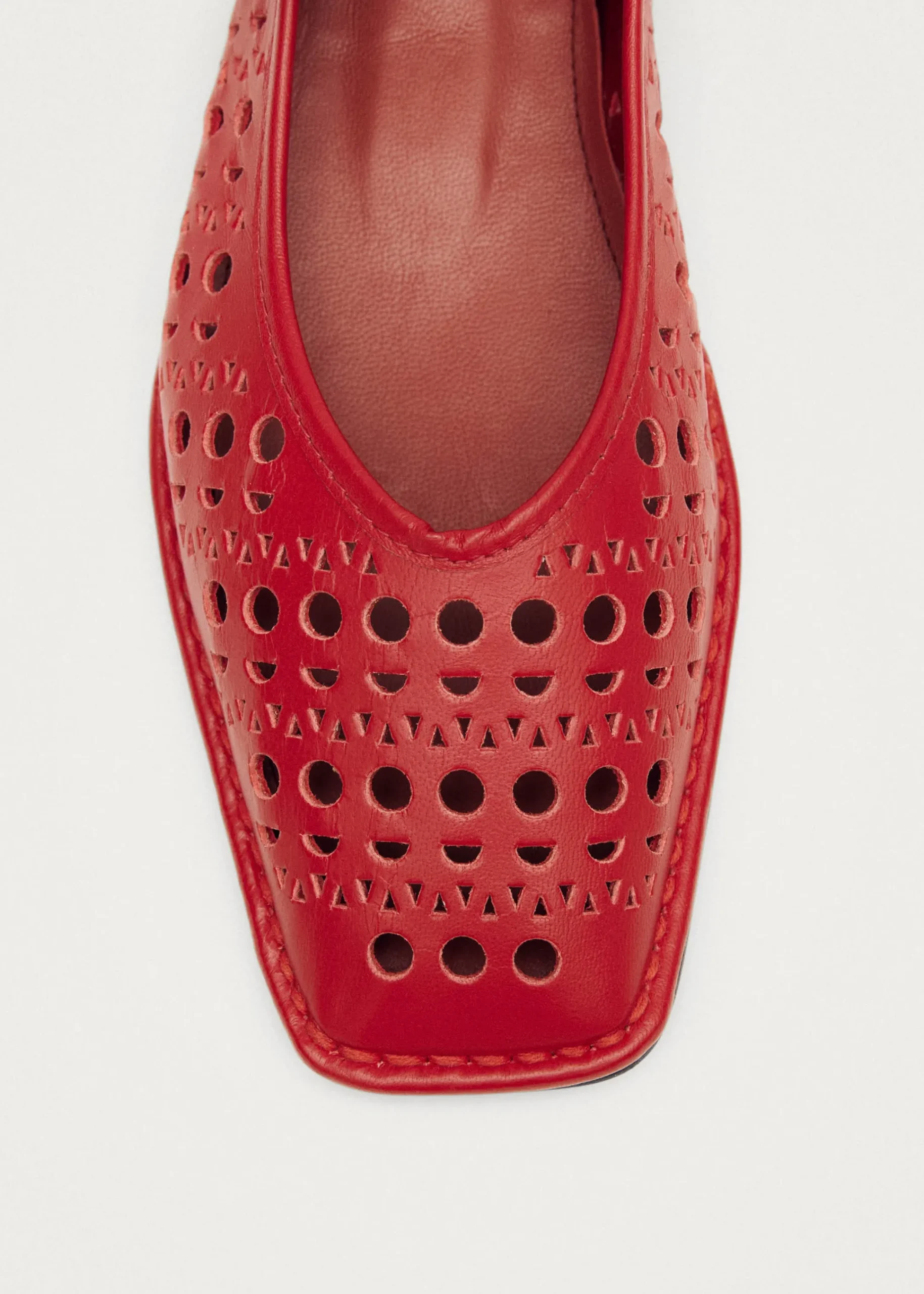 Sway Slit Red Leather Ballet Flats|ALOHAS Hot