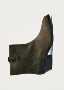 Syd Soft Khaki Leather Ankle Boots|ALOHAS Online