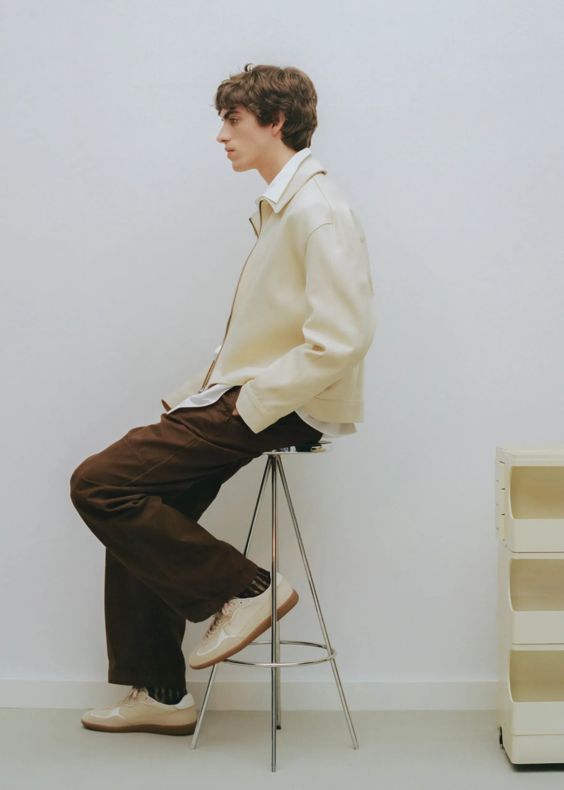 Tb.490 Rife Grain Cream Leather Sneakers|ALOHAS Discount