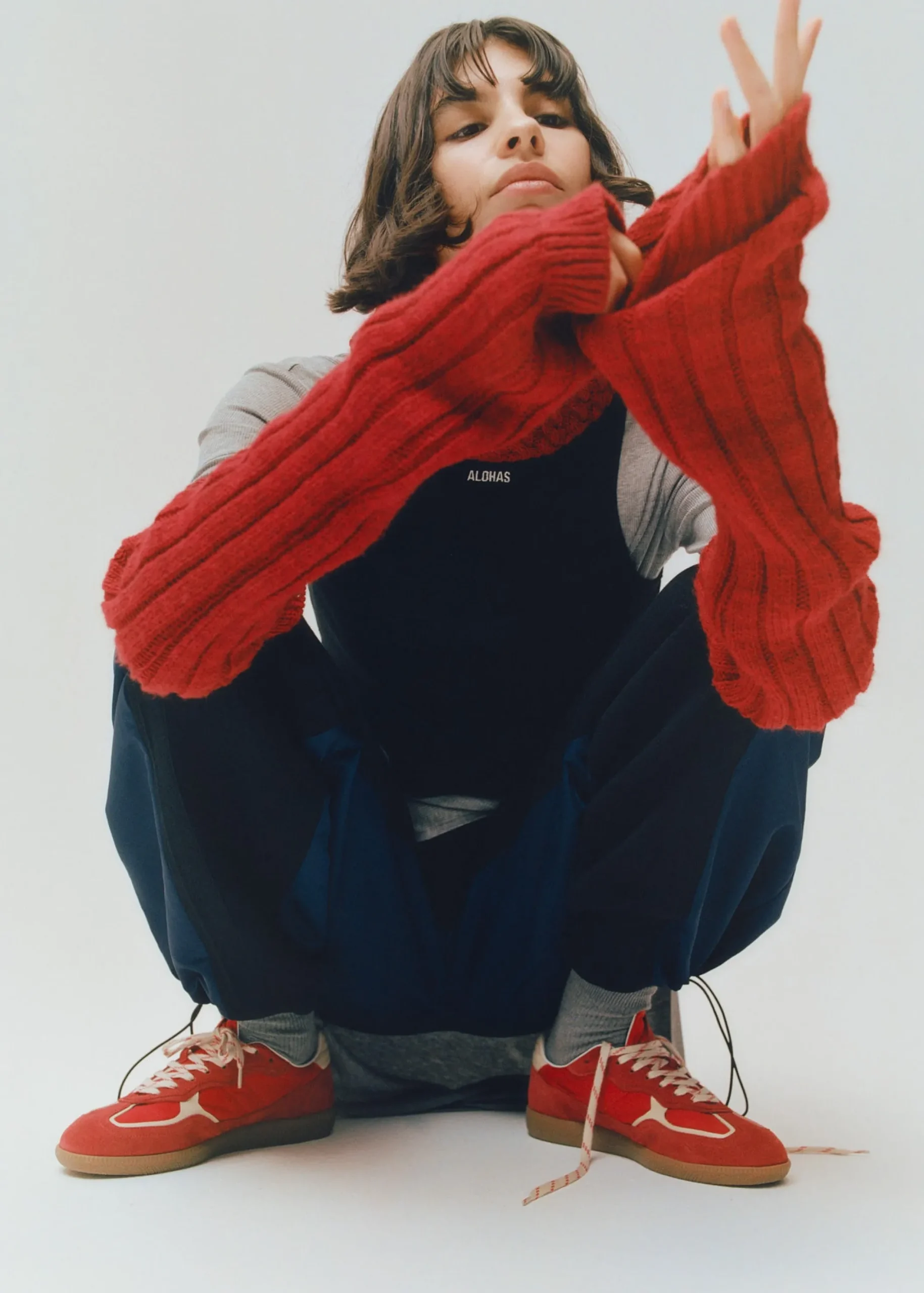 Tb.490 Rife Sheen Red Leather Sneakers|ALOHAS Best