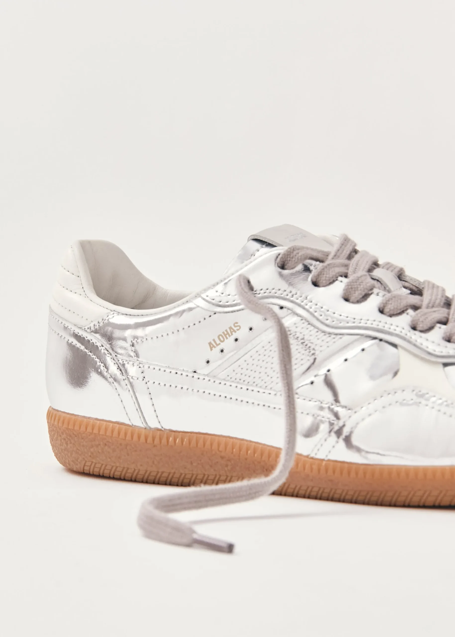 Tb.490 Rife Shimmer Silver Cream Leather Sneakers|ALOHAS Discount