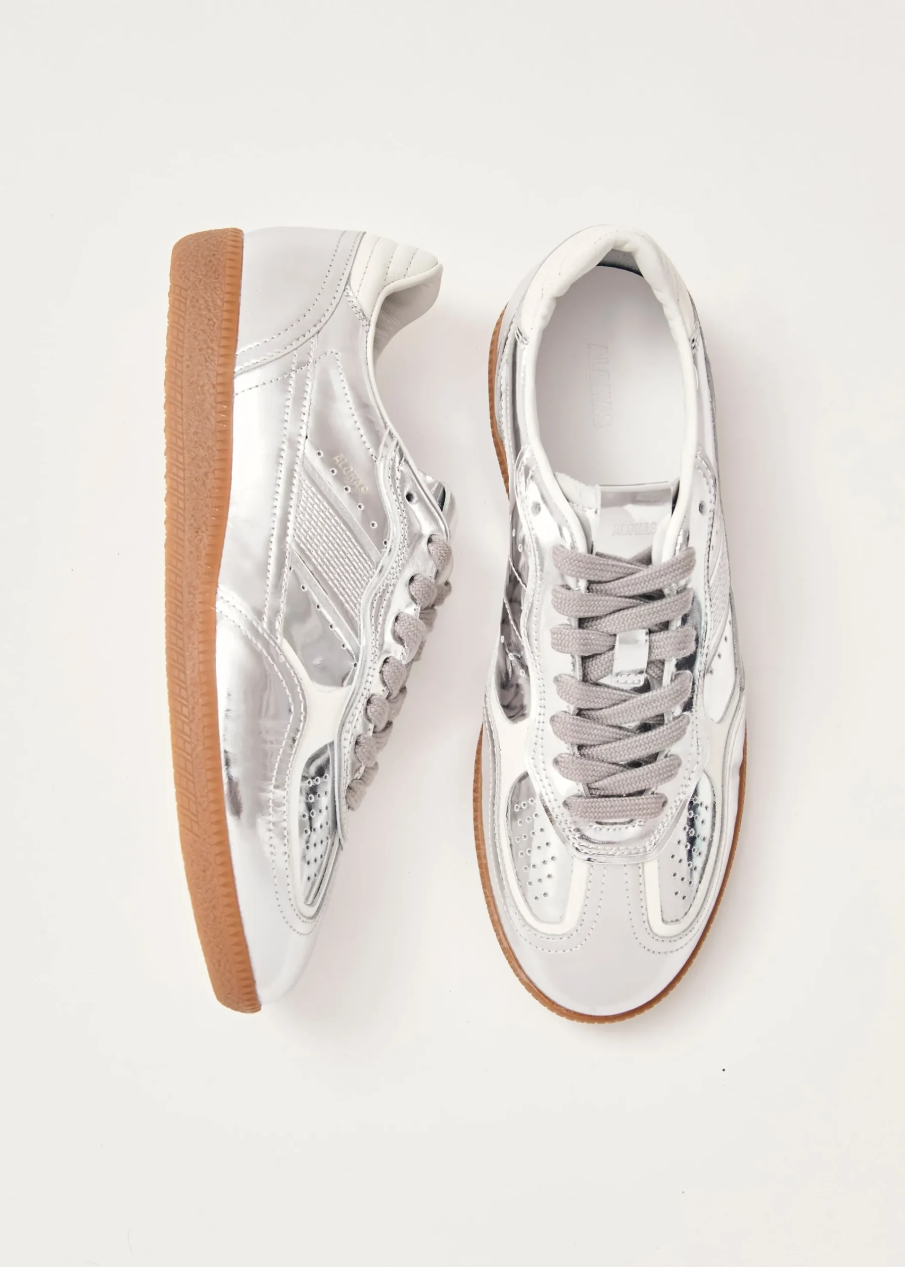Tb.490 Rife Shimmer Silver Cream Leather Sneakers|ALOHAS Discount