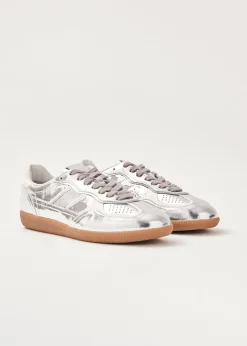 Tb.490 Rife Shimmer Silver Cream Leather Sneakers|ALOHAS Discount