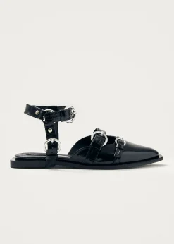 Thalara Onix Black Leather Ballet Flats|ALOHAS Discount