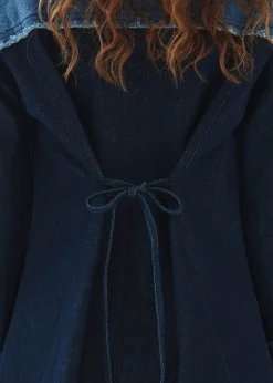 Veden Bicolor Indigo Denim Dress|ALOHAS Fashion