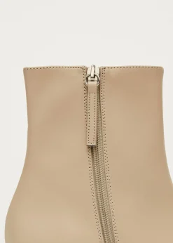Watercolor Tahini Beige Vegan Leather Ankle Boots|ALOHAS Sale