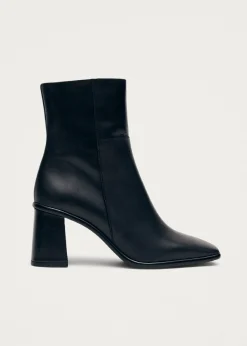 West Vintage Total Black Leather Ankle Boots|ALOHAS Online