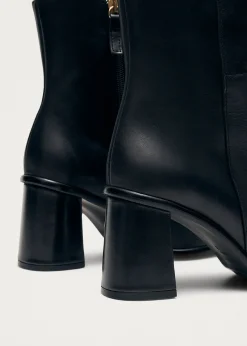 West Vintage Total Black Leather Ankle Boots|ALOHAS Online