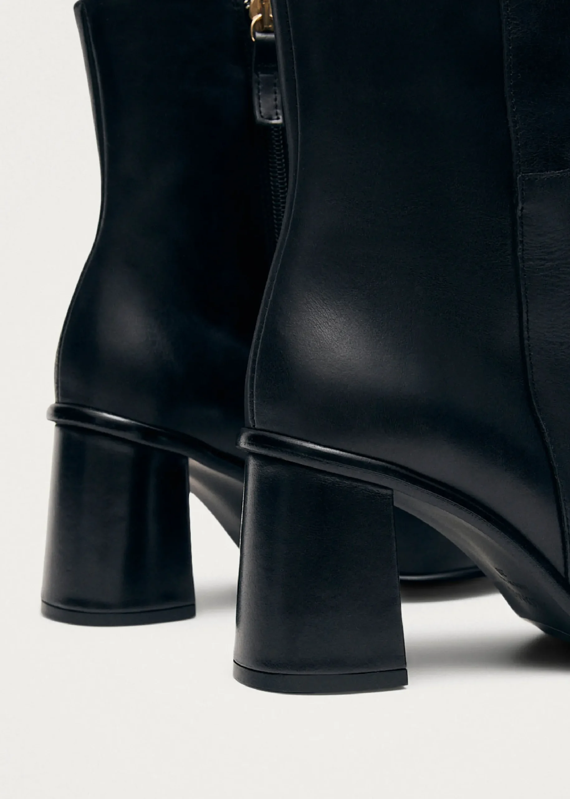 West Vintage Total Black Leather Ankle Boots|ALOHAS Online