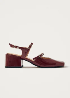 Withnee Onix Burgundy Leather Pumps|ALOHAS Sale
