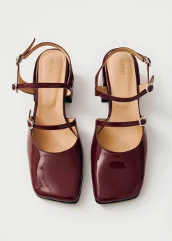 Withnee Onix Burgundy Leather Pumps|ALOHAS Sale